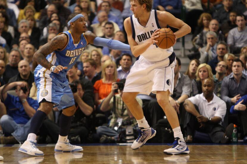 Mar 29, 2010; Dallas, TX, USA; Dallas Mavericks forward Dirk Nowitzki (41) with the ball...