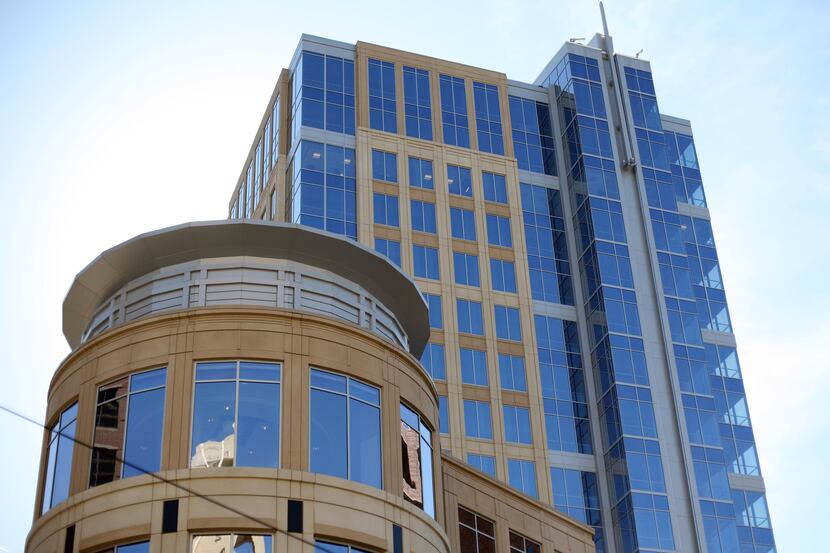 The 2000 McKinney office tower at McKinney and Olive in Uptown is selling to a German...