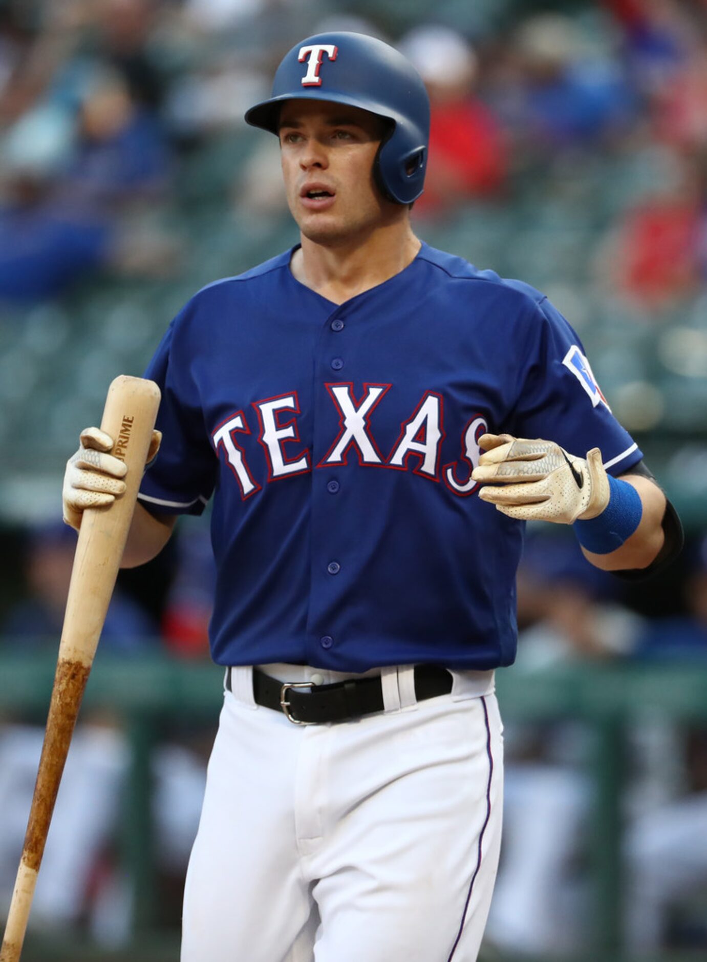 ARLINGTON, TEXAS - AUGUST 21:   Nick Solak #15 of the Texas Rangers during play against the...