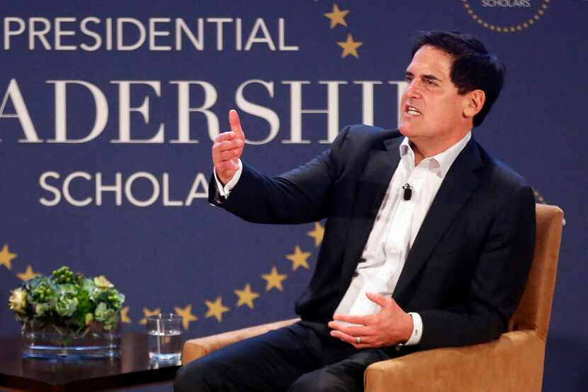  Dallas Mavericks owner Mark Cuban sat down with moderator Kevin Sullivan, (not pictured)...