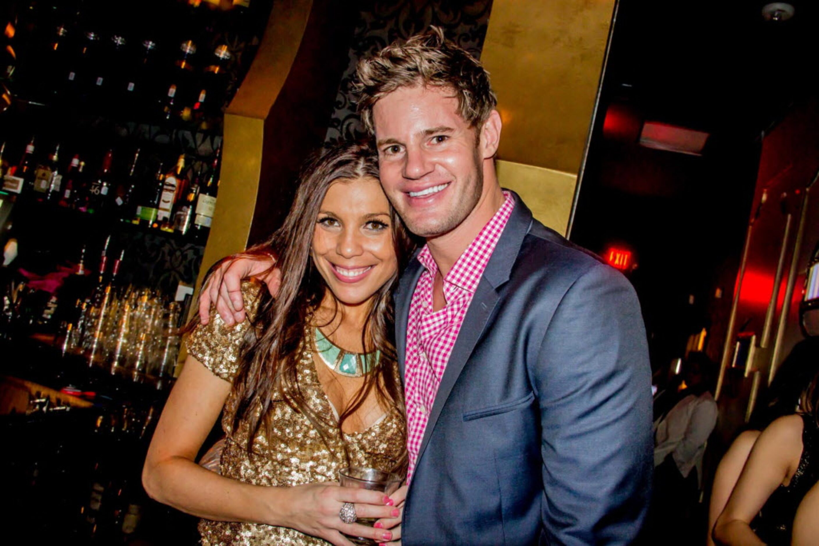 Andrea Yarborough and Ben Jones celebrated New Year's Eve at LeVu nightclub in Dallas on...