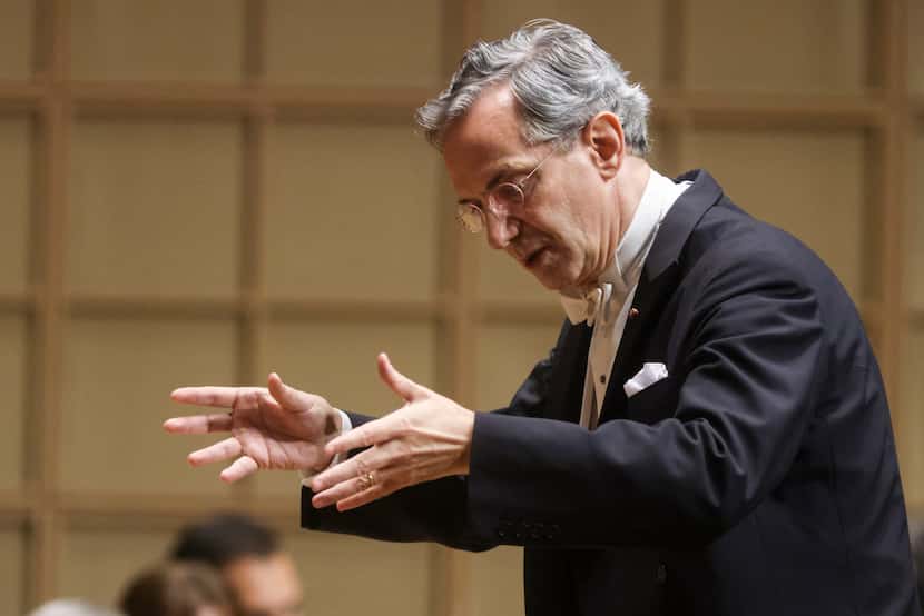 Fabio Luisi conducts the Dallas Symphony Orchestra, Friday, Oct. 7, 2022 at Meyerson...