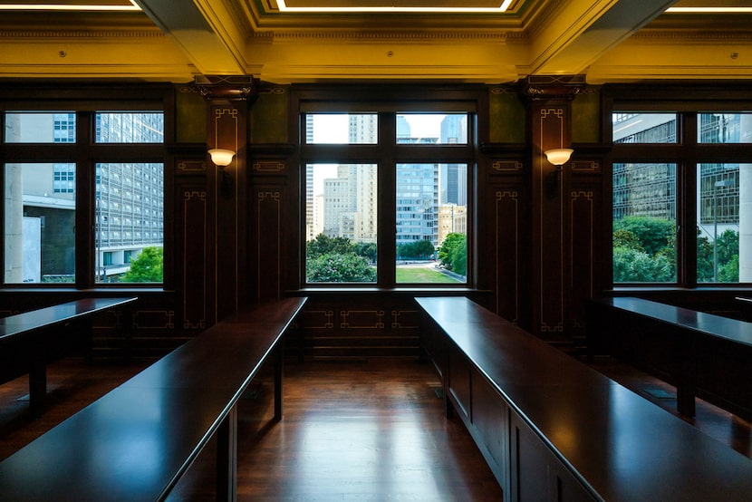 The old city council chambers are seen following a ribbon-cutting ceremony for the UNT...