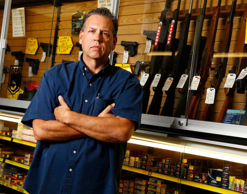 Fred Ohnesorge is the owner of Acme Guns & Gear in Floresville on Nov. 9. First Baptist...