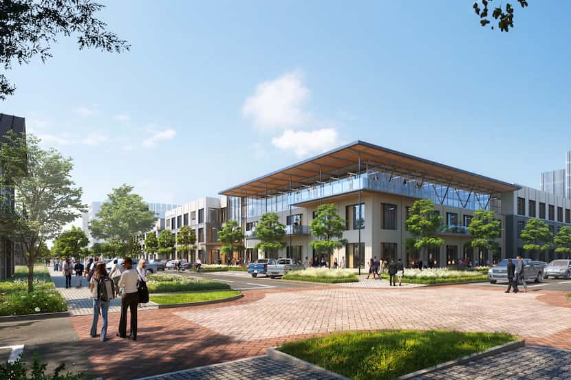 Construction has started on the first office building in Allen's 135-acre Farm mixed-use...