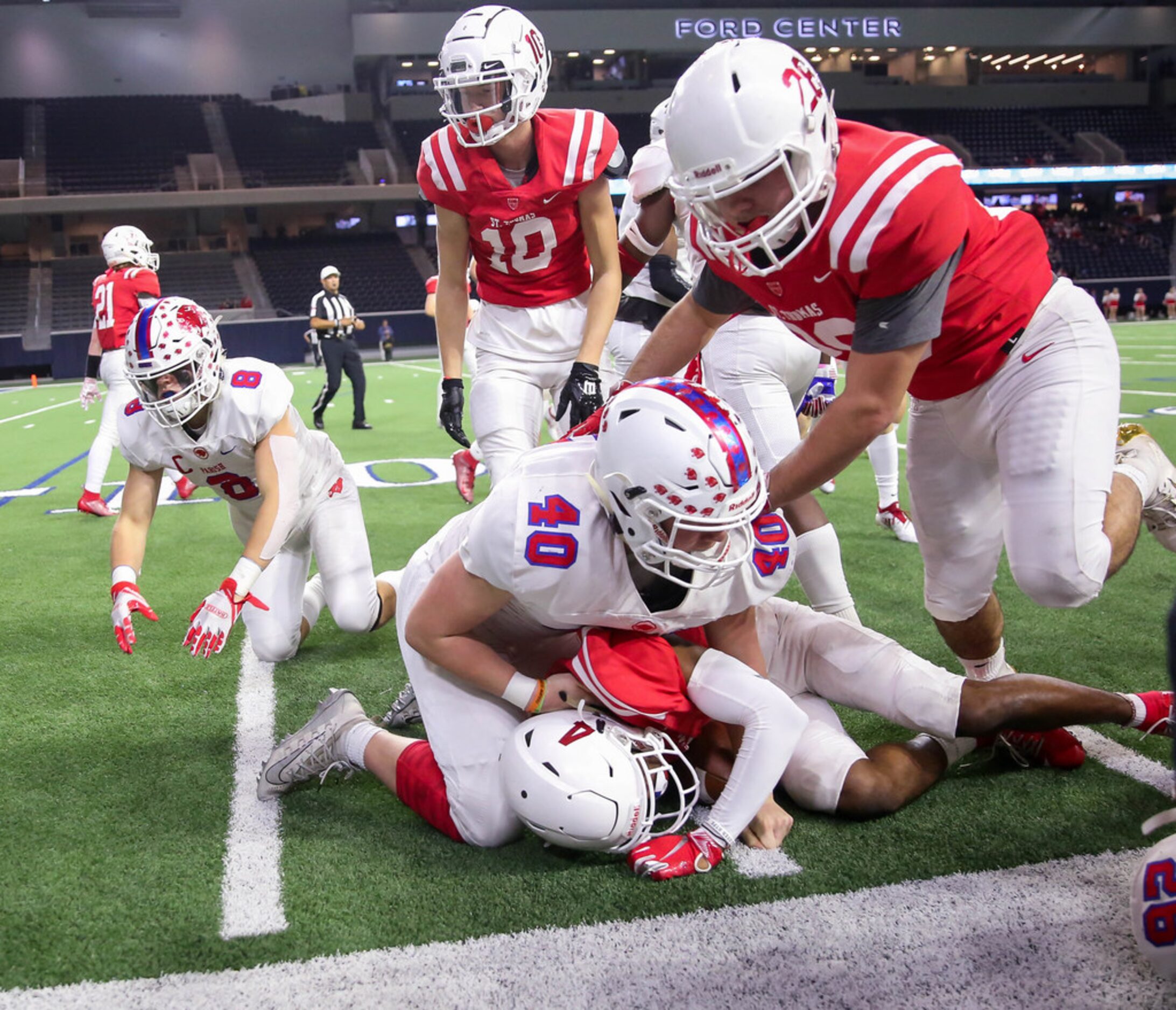 âTeamâsâ ___ (#) in the first quarter of a TAPPS 
Division I state semifinal game...