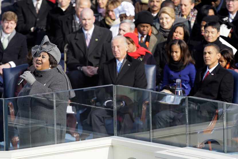 FILE - In this Jan. 20, 2009 file photo, Aretha Franklin performs during the inauguration...