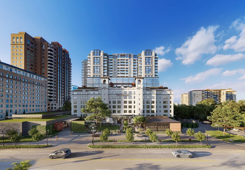 A 21-story residential tower will be built behind Maple Terrace, which will get two floors...