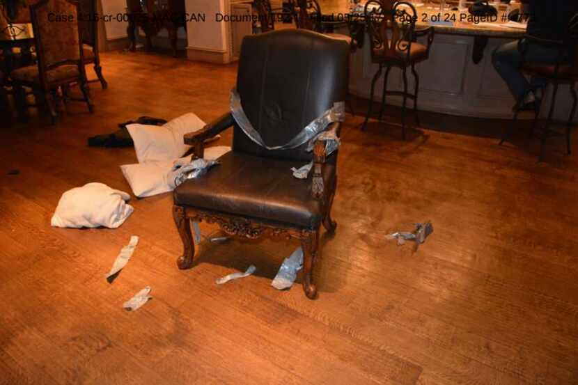 This photo admitted into evidence at trial shows the chair where popular radio personality...