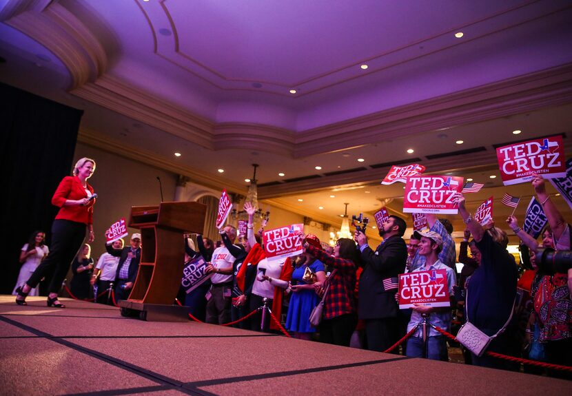 State Sen. Dawn Buckingham spoke during an election night party for Sen. Ted Cruz at the...