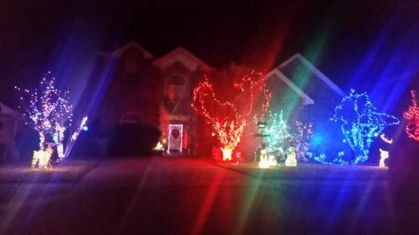 The Chaucer Estates neighborhood  in Flower Mound offers many Christmas light displays, from...
