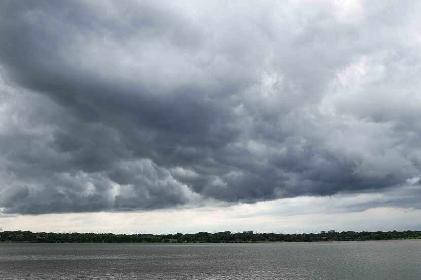 Rainy day over White Rock Lake in Dallas on Monday, May 24, 2021.
