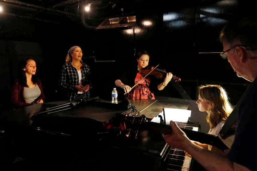 
The cast of The Kountry Girls warms up during a rehearsal at Theatre Three in Dallas on...