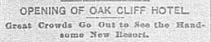 Headline published in The Dallas Morning News on July 11, 1890.