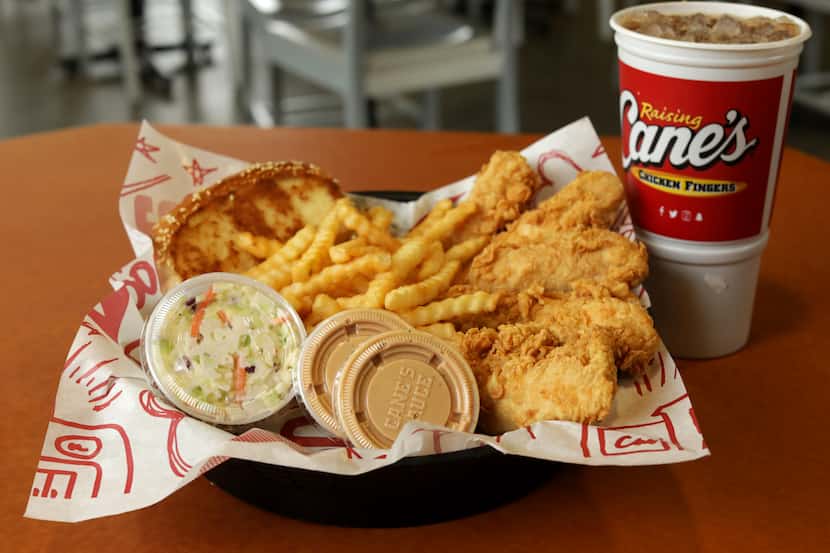 The Caniac Combo at Raising Cane's Chicken Fingers in Dallas.