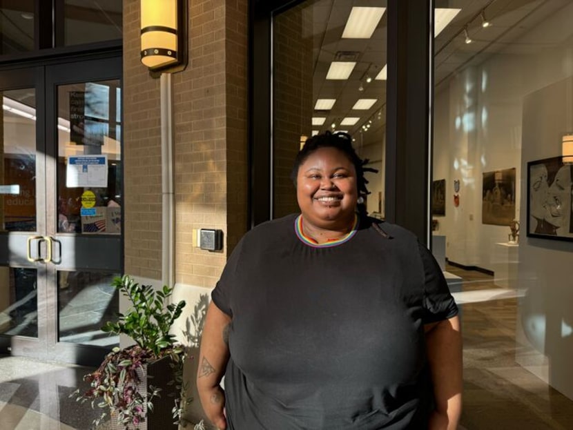 Rae Carter, who identifies as a lifelong Democrat, voted Tuesday at Dallas College’s El...