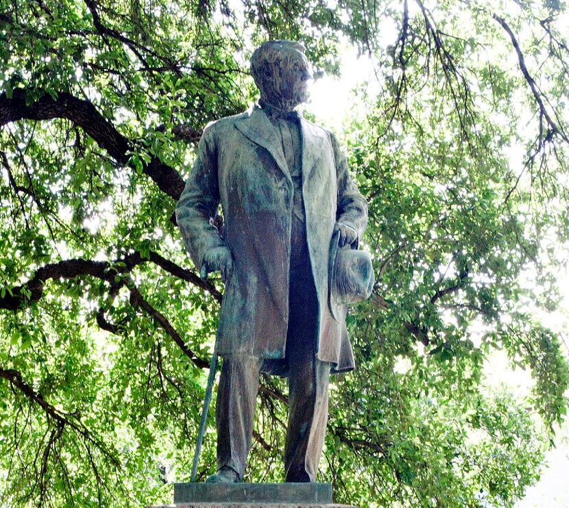 John Reagan statue stands near Mezes Hall  on the South Mall of the University of Texas...