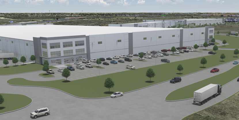 The Cowtown Crossing business park in North Fort Worth will include three large buildings...