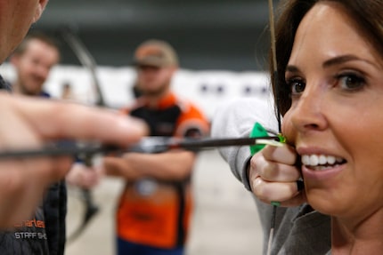 That's reporter Kimber Westphall learning to shoot a bow and arrow at Cinnamon Creek Ranch...