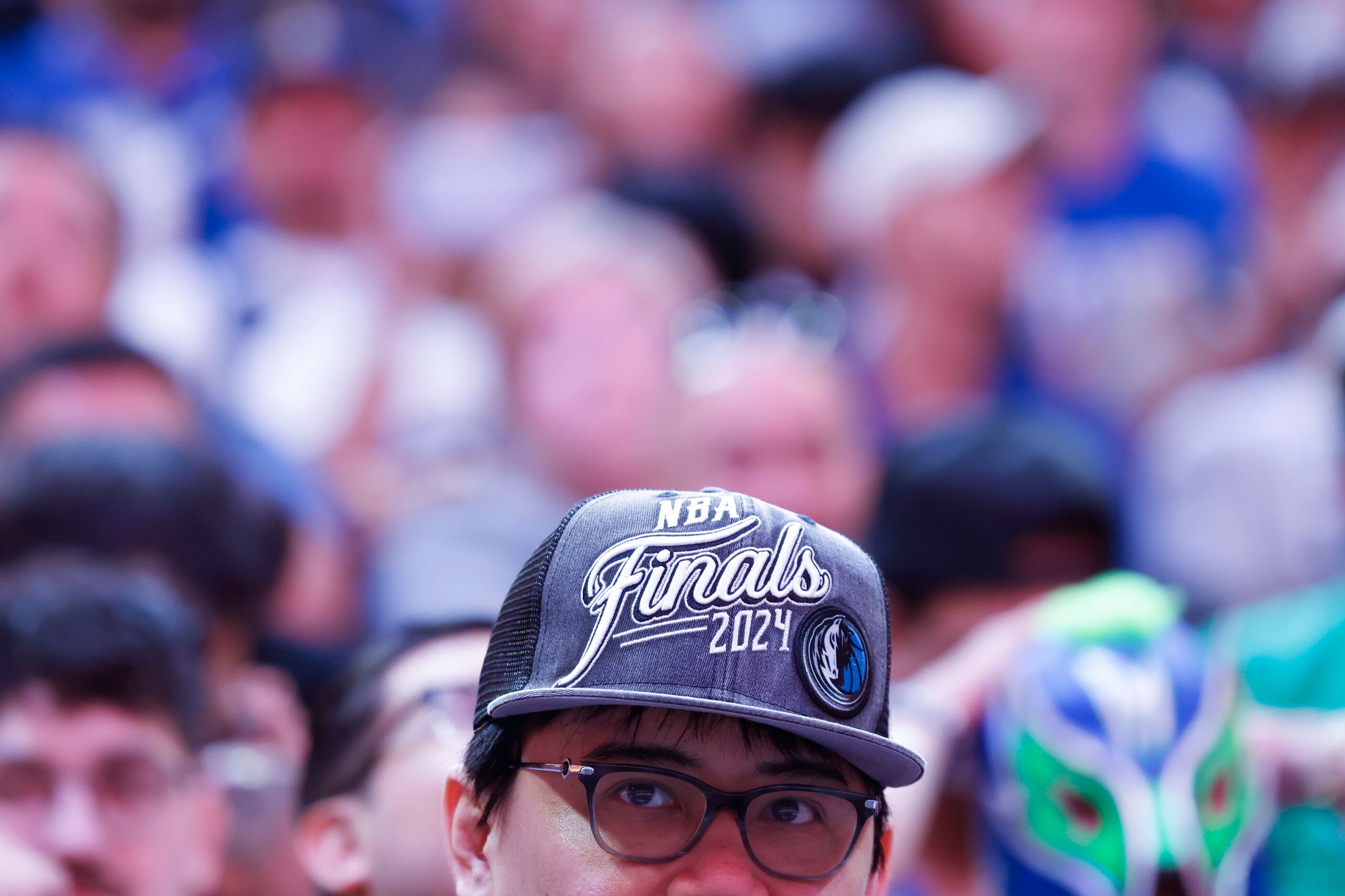 Dallas Mavericks fans during a watch party of Game 1 of the NBA Finals against the Boston...