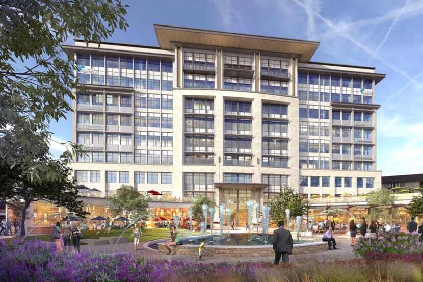 The 9-story Realm at Castle Hills office project will be done at the end of the year.