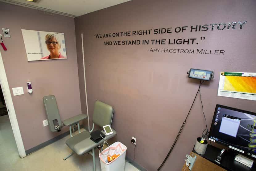 A patient examination room at the Whole Woman's Health clinic in Fort Worth, Texas, on...