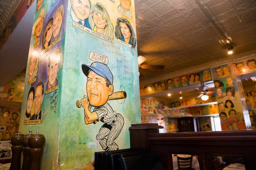 Mickey Mantle is among the thousands of signature caricatures on display at The Palm...