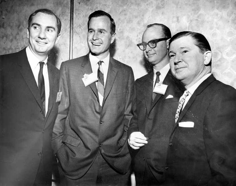Peter O'Donnell (from left), George H.W. Bush, Frank Cahoon and John Tower.