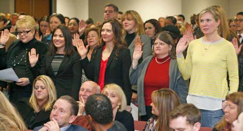 
The new assistant district attorneys were sworn in at the Frank Crowley Courts Building in...