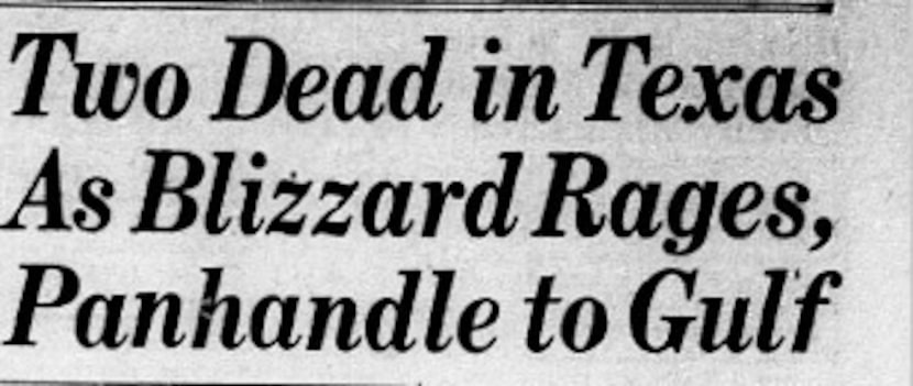 Headline from The Dallas Morning News of February 9th, 1933, one day after the 5th cold day...