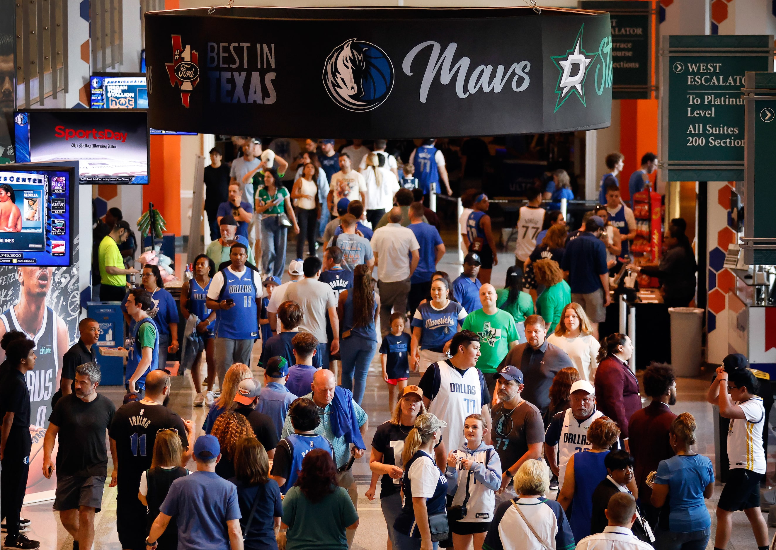 Fans arrive for Game 3 of the Western Conference Finals between the Dallas Mavericks and...