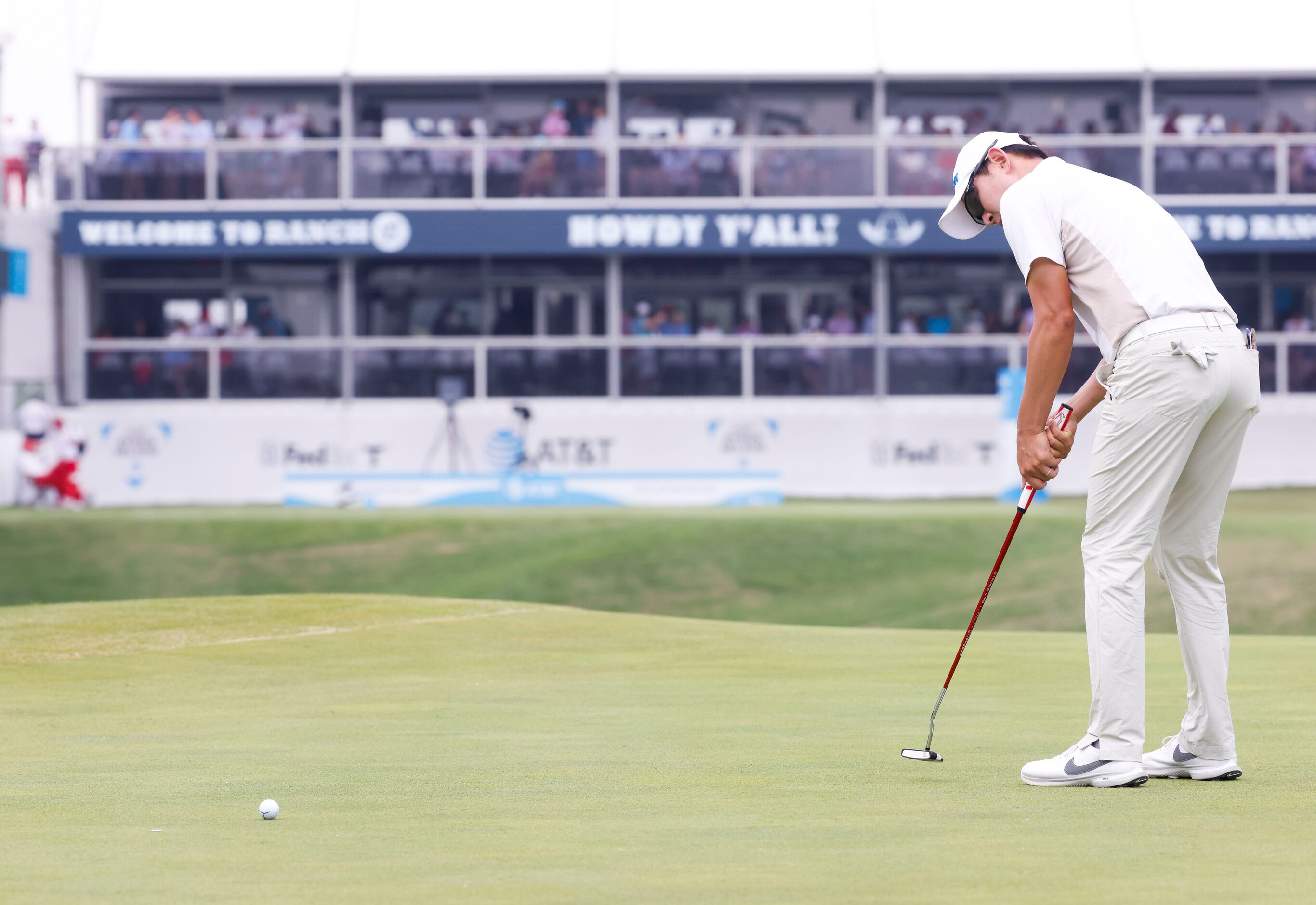 S.Y. Noh of South Korea putts on the 17th hole during the second round of the AT&T Byron...