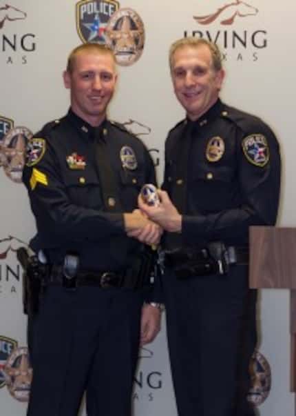 Sgt. Jeremy Hummert with Chief Larry Boyd.