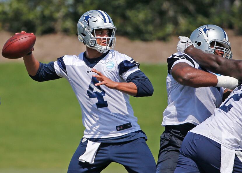 Dallas quarterback Dak Prescott is pictured during the Dallas Cowboys full-squad minicamp...