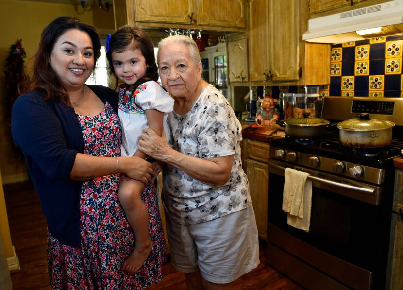 Chef Anastacia Quiñones, 37; her daughter, Isabella Quiñones, 4; and her mother, Maria Elena...