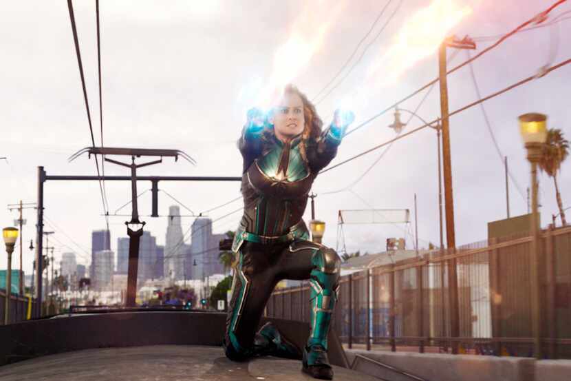 This image released by Disney-Marvel Studios shows Brie Larson in a scene from Captain Marvel.