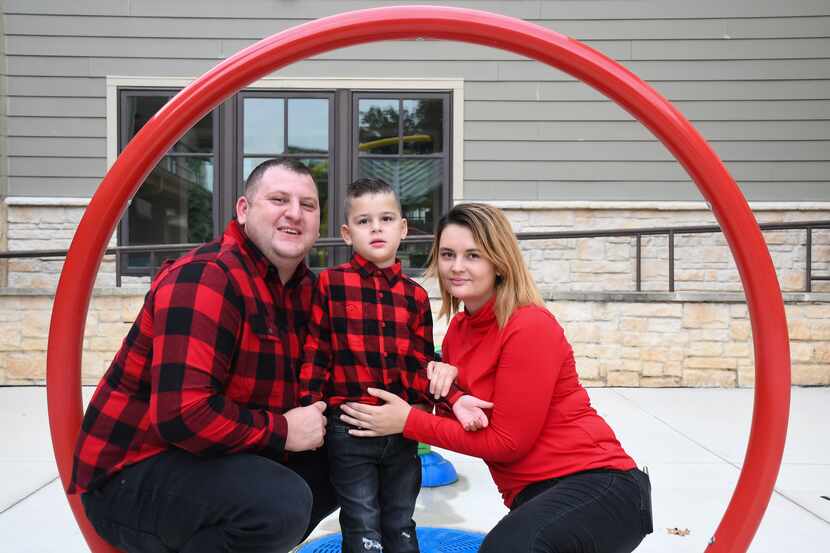 Antonio Dobos, 4, and his parents, Anton and Crina, are staying at the Ronald McDonald House...