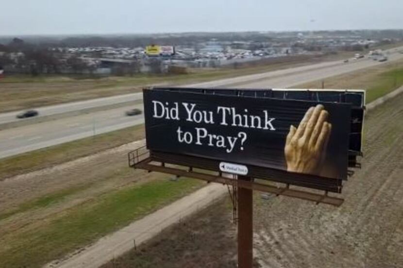 This sign promoting prayer is not located on the property that owns it. Therefore, it is...