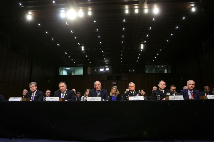 American intelligence and law enforcement officials testify about worldwide threats held by...