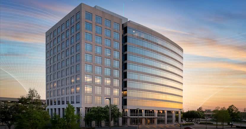The Collins Crossing office tower on U.S. Highway 75 in Richardson is one of the buildings...