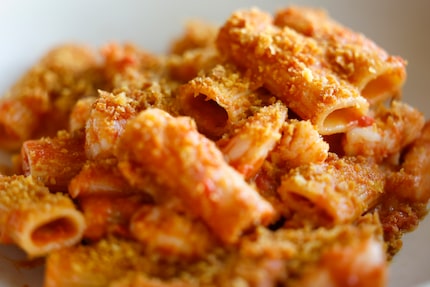 A lot of restaurants sell vodka rigatoni. Isla & Co.'s has shrimp in it.