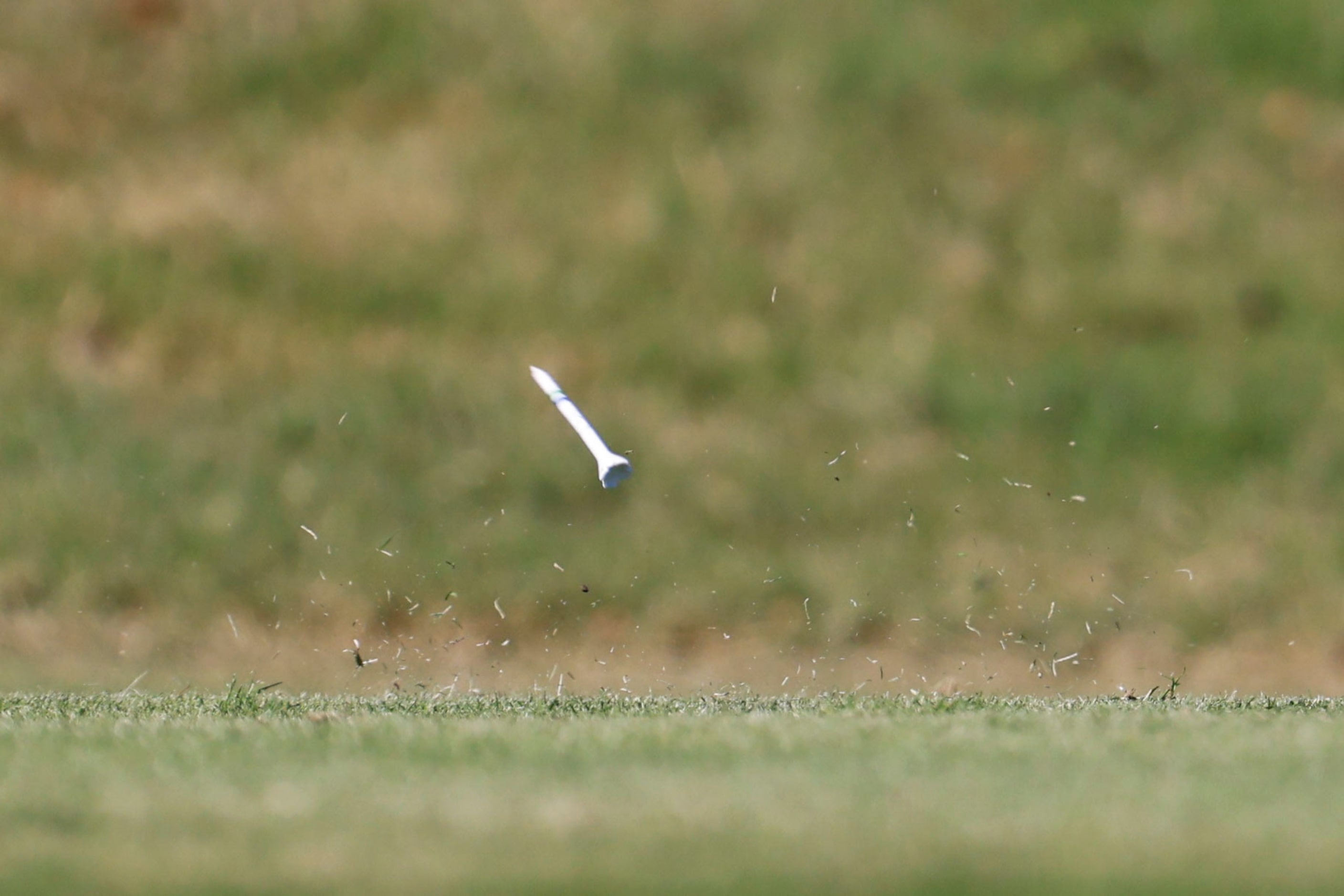 Golfers tee off during the Southwest Airlines Showcase amateur golf tournament, on...