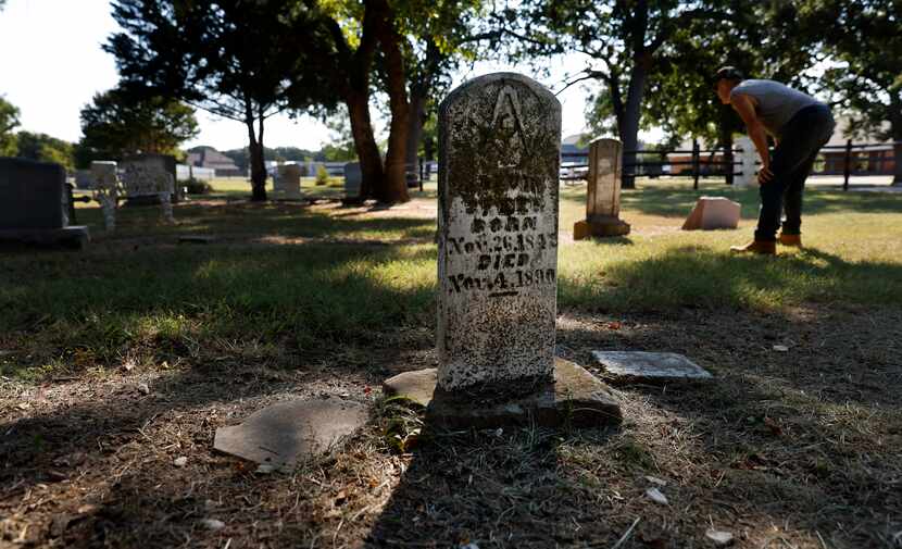 Old gravestones from the 19th century are part of the historic Lonesome Dove Cemetery in...