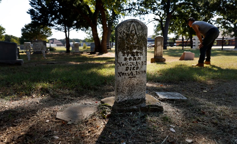 Old gravestones from the 19th century are part of the historic Lonesome Dove Cemetery in...
