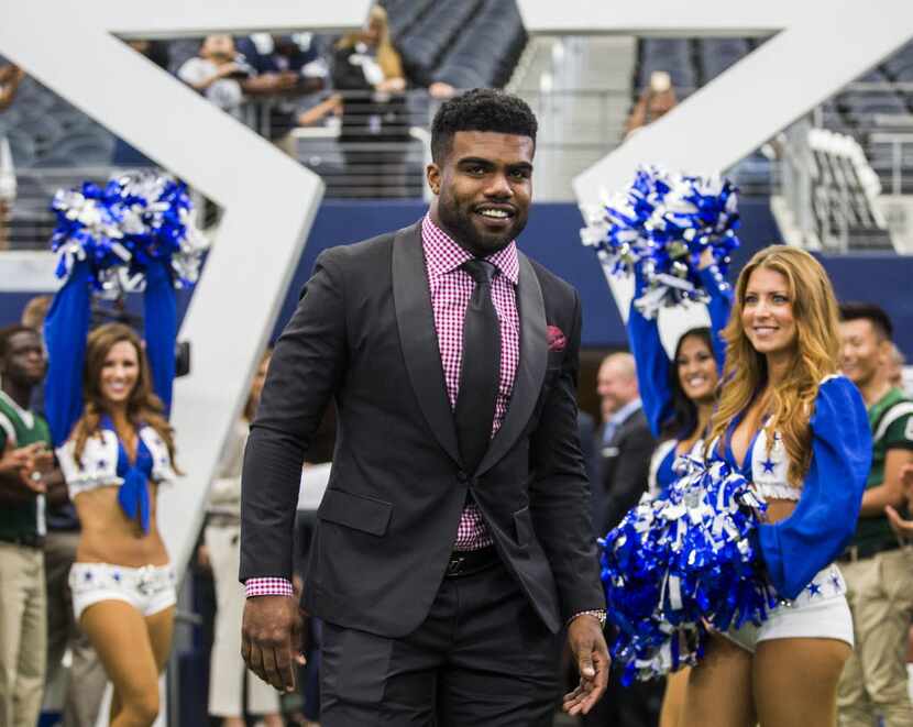 Dallas Cowboys running back Ezekiel Elliott at AT&T Stadium in Arlington, Texas  (Ashley...