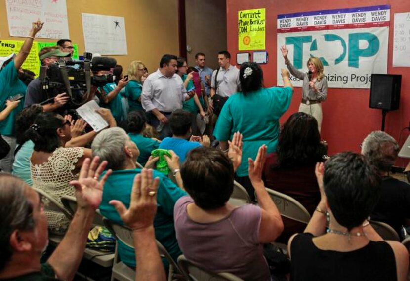 
Wendy Davis thanked supporters Sept. 7 at a field office of the Texas Organizing Project,...