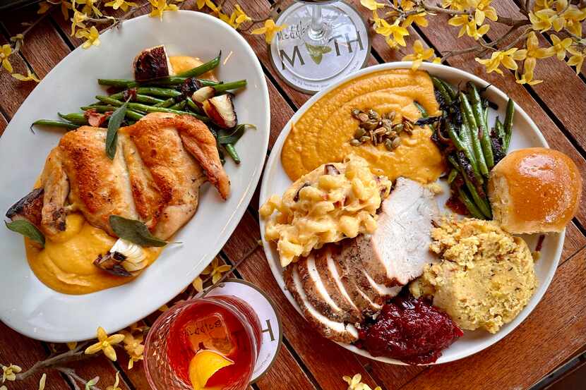 Moth Thanksgiving Plate at Meddlesome Moth includes roasted turkey breast, cornbread...