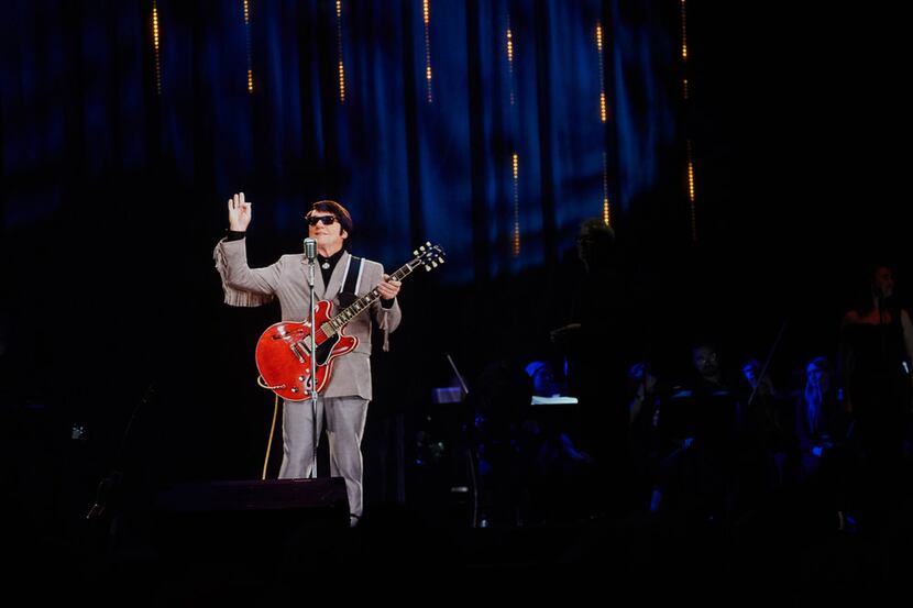 A hologram of late rock-and-roll superstar Roy Orbison performs at Eventime Apollo on April...