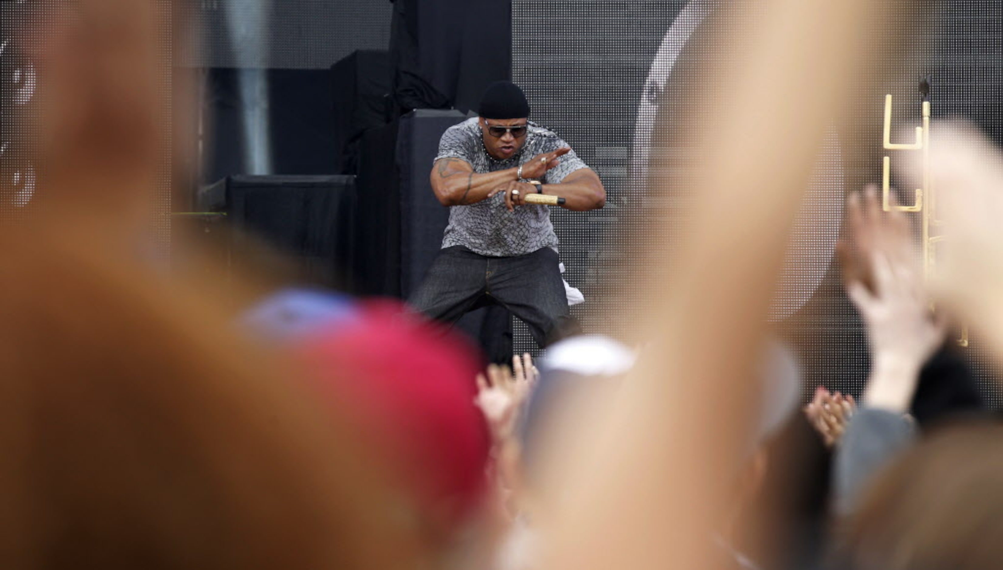 LL Cool J performs during the March Madness Music Festival at Reunion Park in Dallas April...