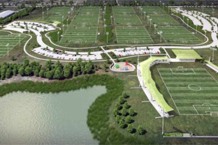 A rendering of the Elm Fork Athletic Complex, the soccer complex that is now set to debut...